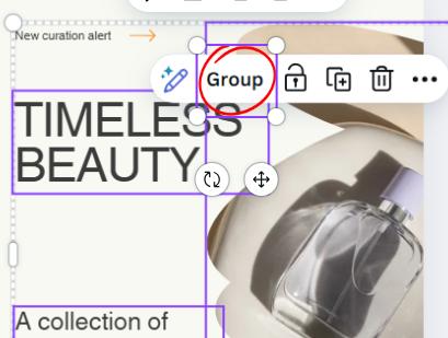 Nhóm và sắp xếp trong Canva