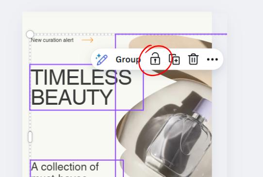 Khóa đối tượng trong Canva