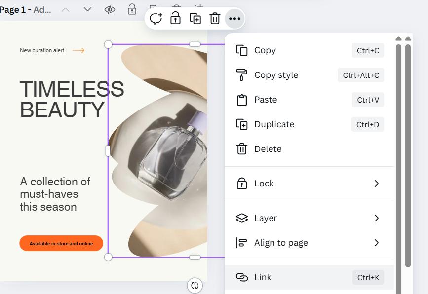 Gắn liên kết trong Canva